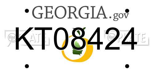 KT08424 Georgia License Plate