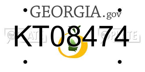 KT08474 Georgia License Plate