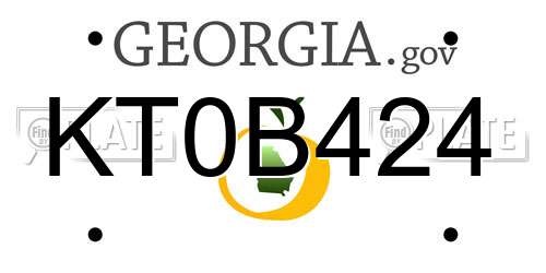 KT0B424 Georgia License Plate