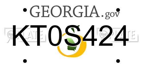 KT0S424 Georgia License Plate