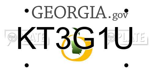 KT3G1U Georgia License Plate