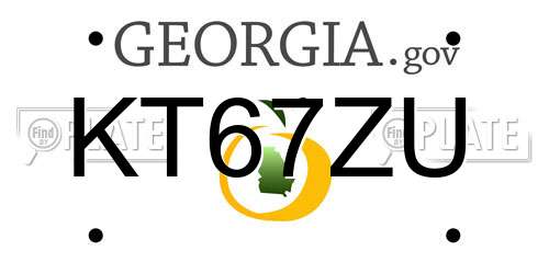 KT67ZU Georgia License Plate