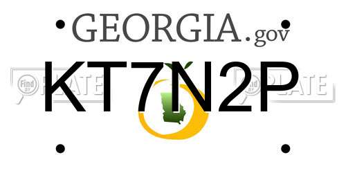 KT7N2P Georgia License Plate