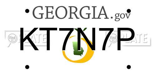 KT7N7P Georgia License Plate