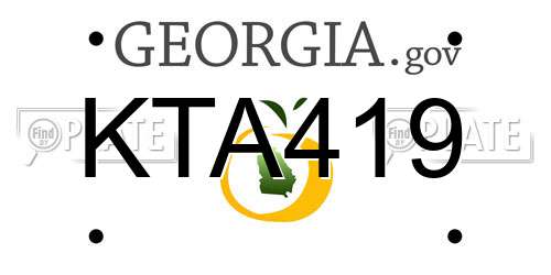 KTA419 Georgia License Plate