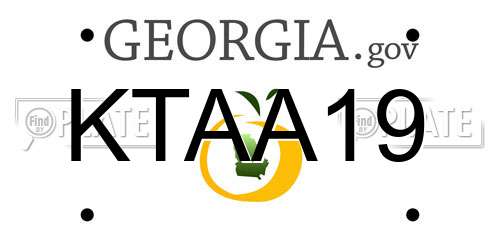 KTAA19 Georgia License Plate
