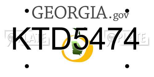 KTD5474 Georgia License Plate