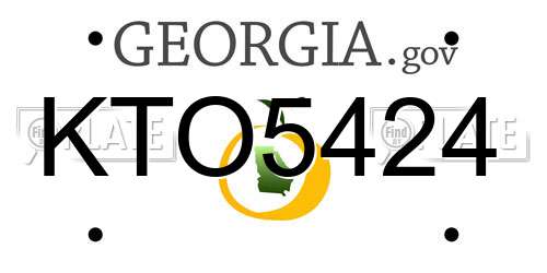 KTO5424 Georgia License Plate