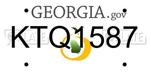 KTQ1587 Georgia License Plate