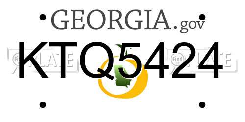 KTQ5424 Georgia License Plate