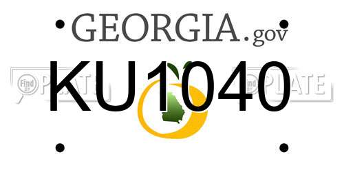 KU1040 Georgia License Plate