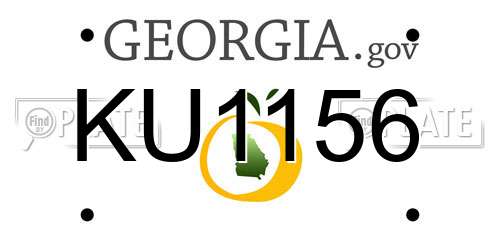 KU1156 Georgia License Plate