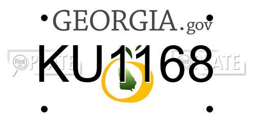 KU1168 Georgia License Plate