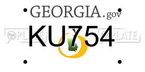 KU754 Georgia License Plate