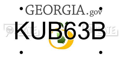 KUB63B Georgia License Plate