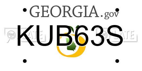 KUB63S Georgia License Plate