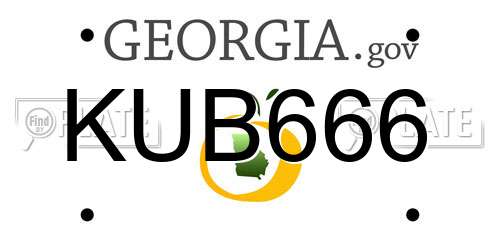 KUB666 Georgia License Plate