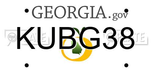 KUBG38 Georgia License Plate