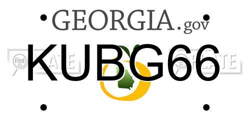 KUBG66 Georgia License Plate