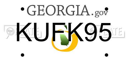 KUFK95 Georgia License Plate