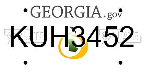 KUH3452 Georgia License Plate