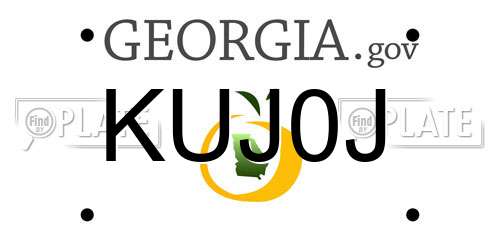 KUJ0J Georgia License Plate