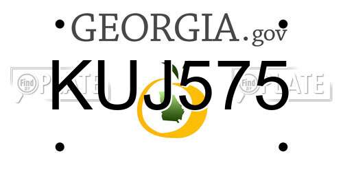 KUJ575 Georgia License Plate