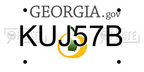 KUJ57B Georgia License Plate