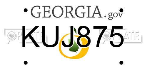 KUJ875 Georgia License Plate
