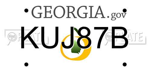 KUJ87B Georgia License Plate