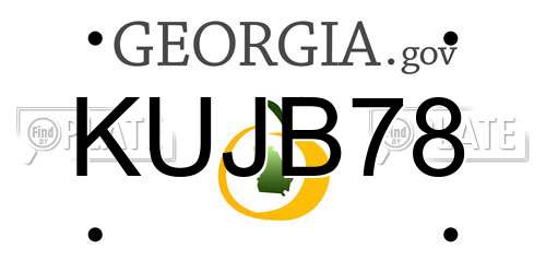 KUJB78 Georgia License Plate