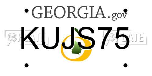 KUJS75 Georgia License Plate
