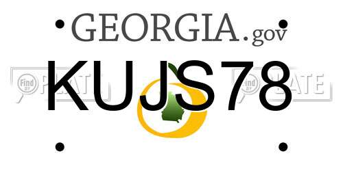 KUJS78 Georgia License Plate