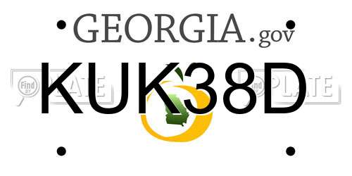 KUK38D Georgia License Plate