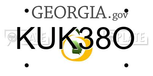 KUK38O Georgia License Plate
