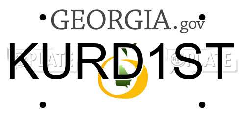 KURD1ST Georgia License Plate