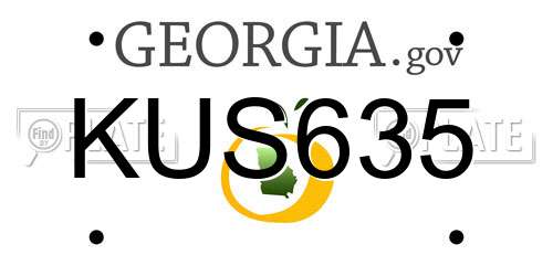 KUS635 Georgia License Plate