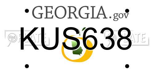 KUS638 Georgia License Plate