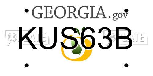 KUS63B Georgia License Plate