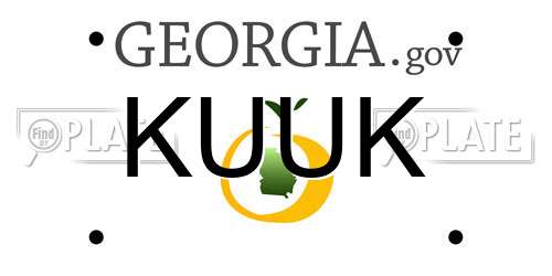 KUUK Georgia License Plate