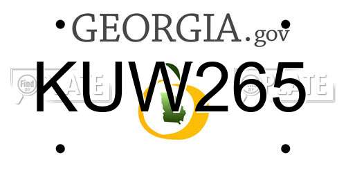KUW265 Georgia License Plate