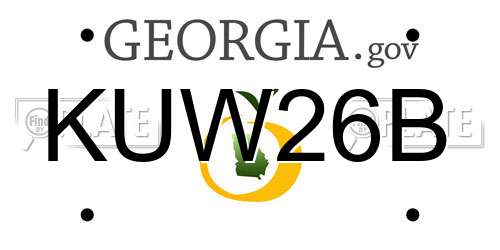 KUW26B Georgia License Plate