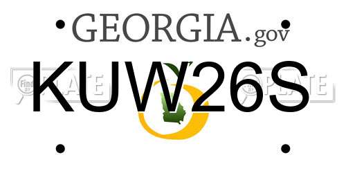 KUW26S Georgia License Plate