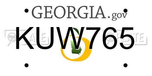 KUW765 Georgia License Plate