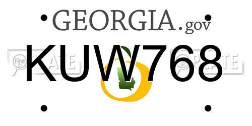 KUW768 Georgia License Plate