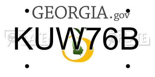 KUW76B Georgia License Plate