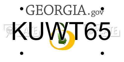 KUWT65 Georgia License Plate