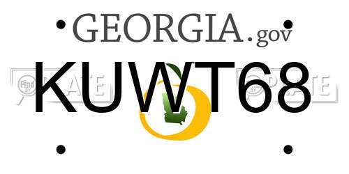 KUWT68 Georgia License Plate