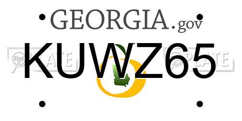 KUWZ65 Georgia License Plate