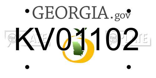 KV01102 Georgia License Plate